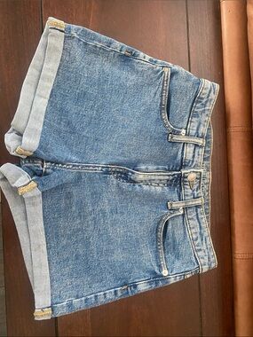 William Rast Light Blue Rolled-Hem Denim Shorts